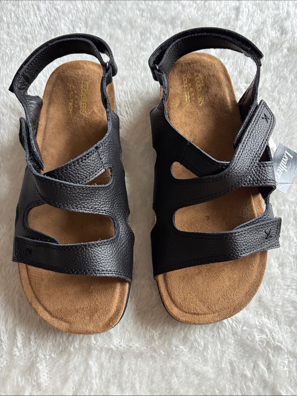 Cobbie Cuddlers Sandals Megan Black Leather Adjustable Straps Womens sz 9.5 Wide
